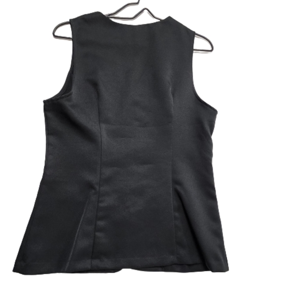 Vintage Russ Buttoned Black Academia Grunge Womens M Vest ♥️ - Picture 7 of 7